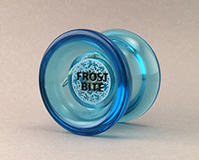 Blue yo-yo with snowflakes